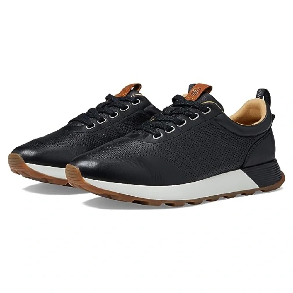 JOHNSTON & MURPHY • Kinnon Perfed Jogger Sneakers Shoes Black Includes Box - Picture 7 of 7